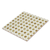 Brown Polka Dot Retro Design Fliese (Seite)