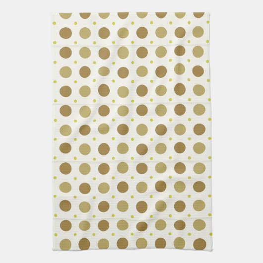 Brown Polka Dot Retro Design Küchentücher (Vertikal)