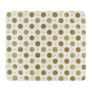 Brown Polka Dot Retro Design Schneidebrett Glas
