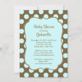 Brown Polka Dots Boy Baby Shower Einladung (Vorderseite)