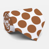 Brown Polka Dots on White Custom Necktie Krawatte (Gerollt)