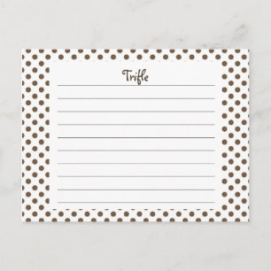 Brown Polka Dots Rezept Card Postkarte