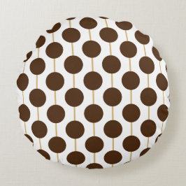 Brown Polka Dots Rundes Kissen