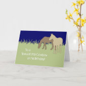 Brown Ponies Cowboy Birthday Card Karte (Gelbe Blume)