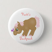 Brown-Pony-Knopf Button (Vorderseite)