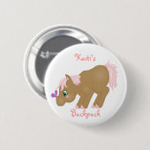 Brown-Pony-Knopf Button (Vorne & Hinten)