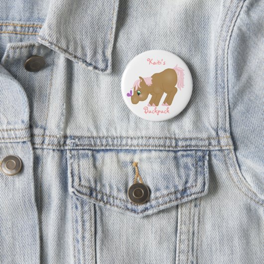 Brown-Pony-Knopf Button (Beispiel)