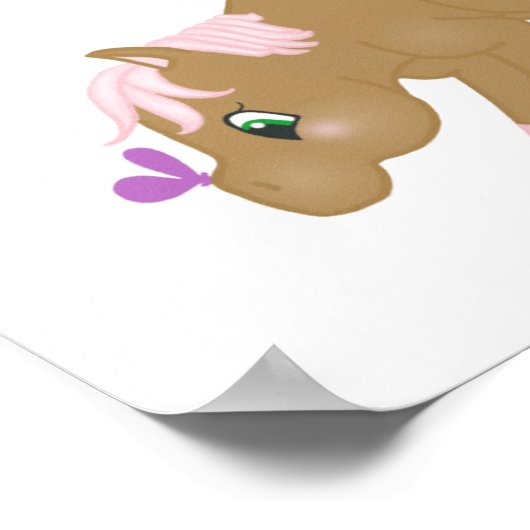 Brown Pony Print Poster (Ecke)