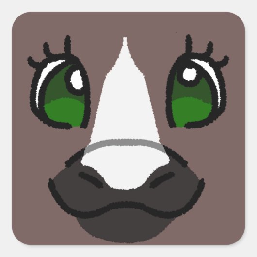 Brown Pony Quadratischer Aufkleber (Vorderseite)