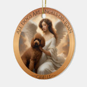 Brown Poodle Angel Personalisiert Memorial Keramik Ornament (Links)