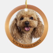 Brown Poodle Angel Personalisiert Memorial Keramik Ornament (Hinten)