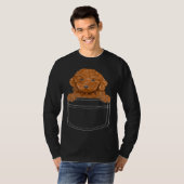 Brown Poodle Dog In Pocket  Dog T-Shirt (Vorne ganz)