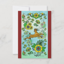 Brown Poodle Fangen einer Frisbee Note Card Dankeskarte