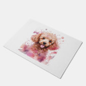 Brown Poodle Puppy, Baby Hund, Farbenstriche, Abwa Fußmatte (Schrägansicht)