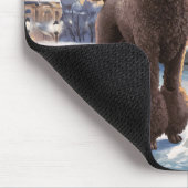 Brown Poodle Winter in Paris Malerei Kunst Mousepad (Ecke)