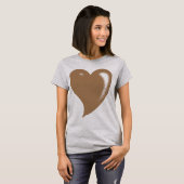 Brown Pop Art Heart T-Shirt (Vorne ganz)