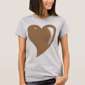 Brown Pop Art Heart T-Shirt (Vorderseite)