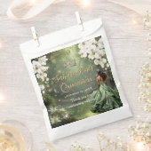 Brown Princess and Frog Sage Green Quinceanera 16 Geschenktütchen (Ausgeschnitten)