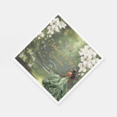 Brown Princess and Frog Sage Green Quinceanera 16 Serviette (Ecke)