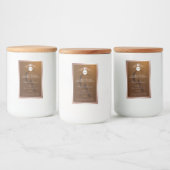 Brown Product Label Rosegold Frame Logo Monogram Lebensmitteletikett (Flaschen)