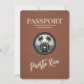 Brown Puerto Rico Passport Save The Date (Vorderseite)