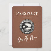 Brown Puerto Rico Passport Wedding Einladung (Rückseite)