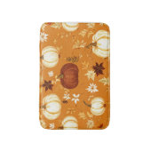 Brown Pumpkin Floral Herbst und Fall Muster Badematte (Vorderseite Vertikal)