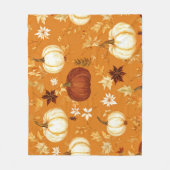 Brown Pumpkin Floral Herbst und Fall Muster Fleecedecke (Vorderseite)