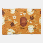 Brown Pumpkin Floral Herbst und Fall Muster Geschirrtuch (Horizontal)