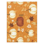 Brown Pumpkin Floral Herbst und Fall Muster Tischdecke (Vorderseite)