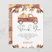 Brown Pumpkin Truck Kinderdusche Danke Karte (Vorne/Hinten)
