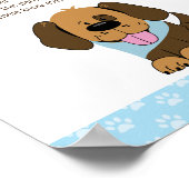 Brown Puppy Dog Kinderdusche Windeln Gedanken Spie Poster (Ecke)