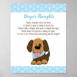 Brown Puppy Dog Kinderdusche Windeln Gedanken Spie Poster