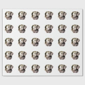 Brown Puppy Sketch Geschenkpapier (Flach)