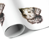 Brown Puppy Sketch Geschenkpapier (Rolleneckpunkt)