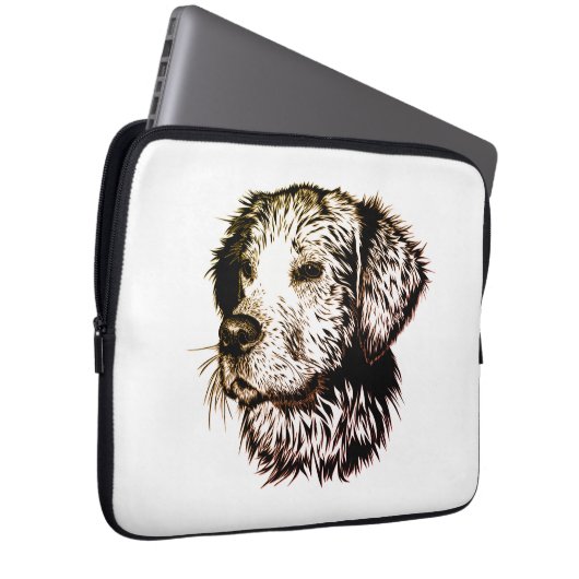 Brown Puppy Sketch Laptopschutzhülle (Vorne Rechts)