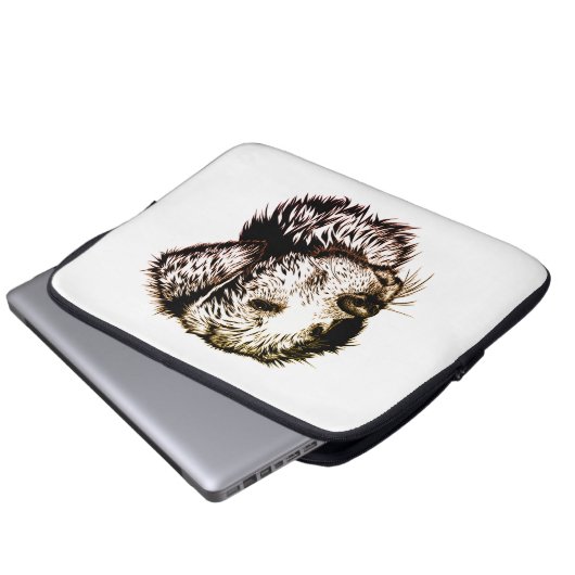 Brown Puppy Sketch Laptopschutzhülle (Vorne Knopf)