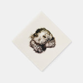Brown Puppy Sketch Serviette (Ecke)