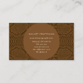 Brown Python Skin Business Card Visitenkarte (Rückseite)