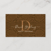Brown Python Skin Business Card Visitenkarte (Vorderseite)