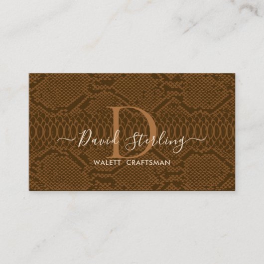 Brown Python Skin Business Card Visitenkarte (Vorderseite)