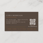 Brown QR Code Contractor Construction Visitenkarte (Rückseite)