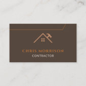 Brown QR Code Contractor Construction Visitenkarte (Vorderseite)