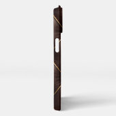 Brown Quilted Leather & Gold Studs Phone Case iPhone Hülle (Rechte Seite)