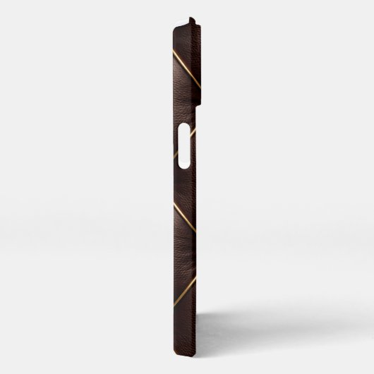 Brown Quilted Leather & Gold Studs Phone Case iPhone Hülle (Rechte Seite)