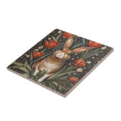 Brown Rabbit Red Tulips William Morris Inspiriert Fliese (Seite)