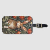 Brown Rabbit Red Tulips William Morris Inspiriert Gepäckanhänger (Vorderseite (Horizontal))