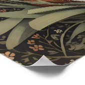 Brown Rabbit Red Tulips William Morris Inspiriert Poster (Ecke)