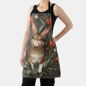 Brown Rabbit Red Tulips William Morris Inspiriert Schürze (InSitu)