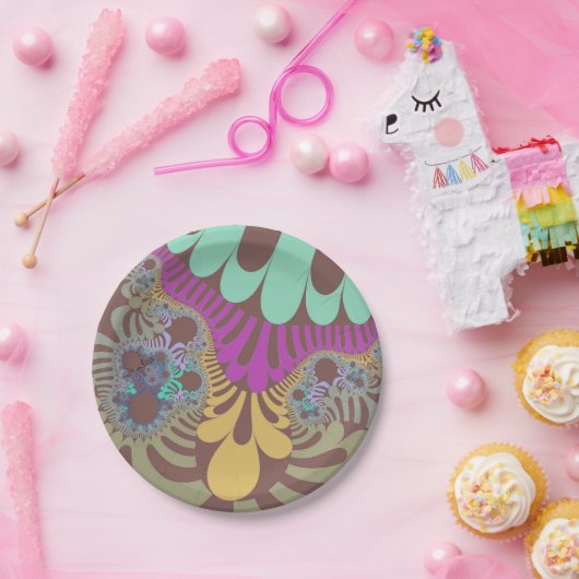 Brown Rainbow Mod Pappteller (Party)